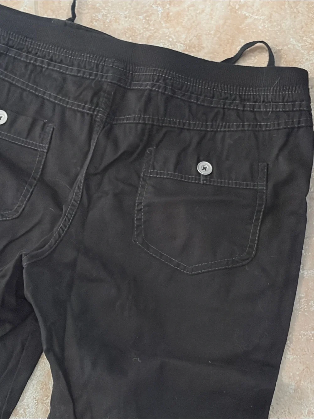 White Stag Black Drawstring Crop Pants Size 12 - Picture 4 of 6